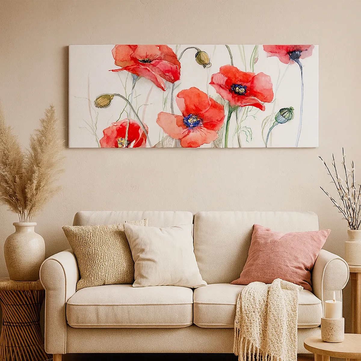 Impression sur toile - Image sur toile - Fleurs polonaises - 30x30 cm