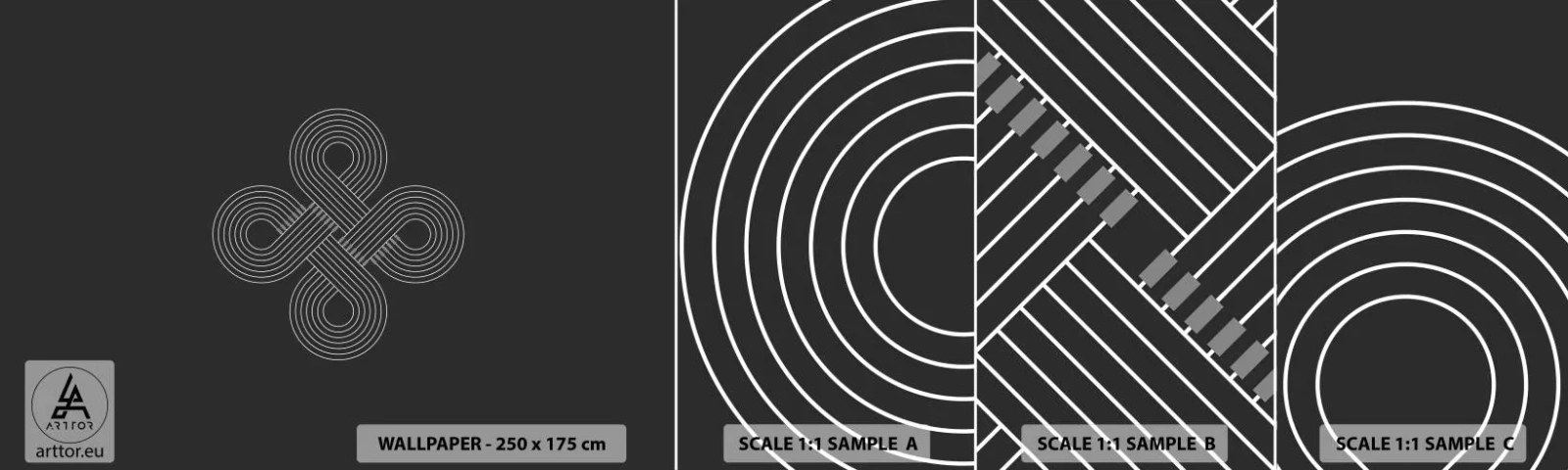 Échantillon de Papier Peint Autocollant Deluxe Sticker - Dans l'âme celtique - Abstraction, Morceau, Minimalisme - 100x30 cm