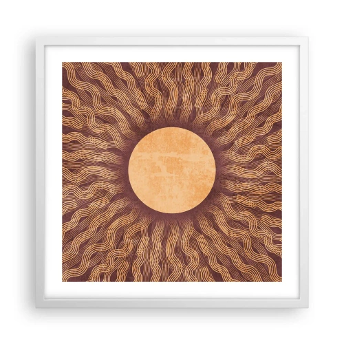 Affiche dans un cadre blanc - Poster - Icône du soleil - 50x50 cm