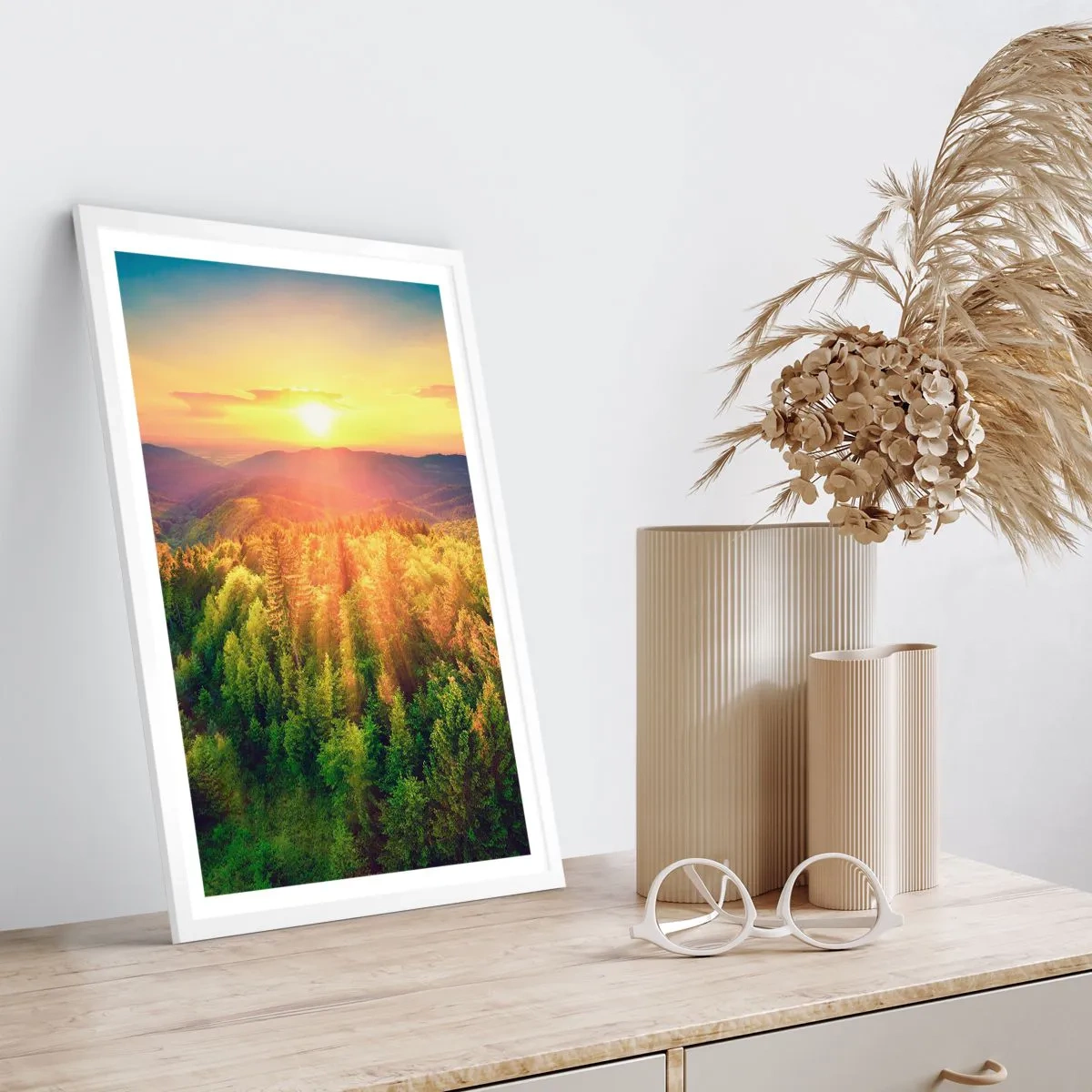 Affiche dans un cadre blanc - Poster - Monts et sommets - 61x91 cm