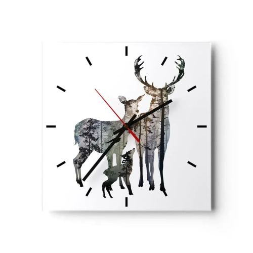 Horloge murale - Pendule murale - Photographie de famille - 40x40 cm