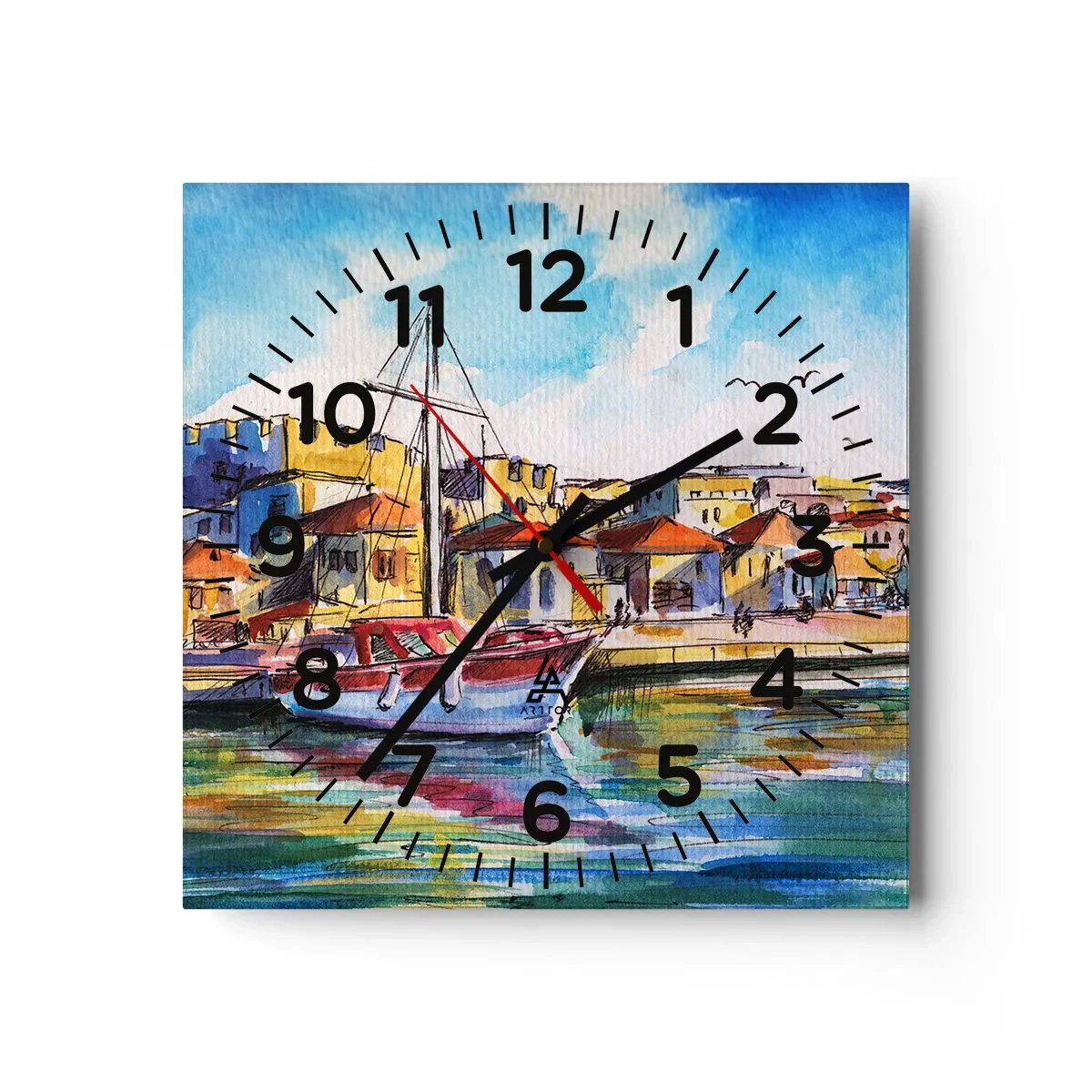 Horloge murale - Pendule murale - Après-midi arc-en-ciel - 30x30 cm
