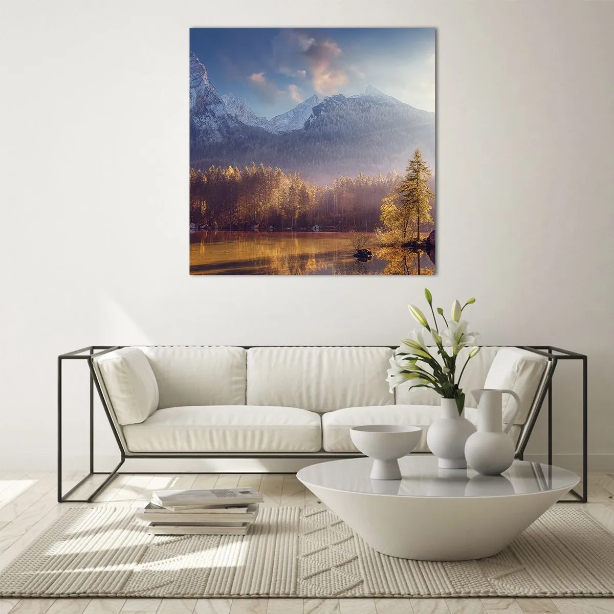 Impression sur verre - Image sur verre - Dans les montagnes et les vallées - 60x60 cm