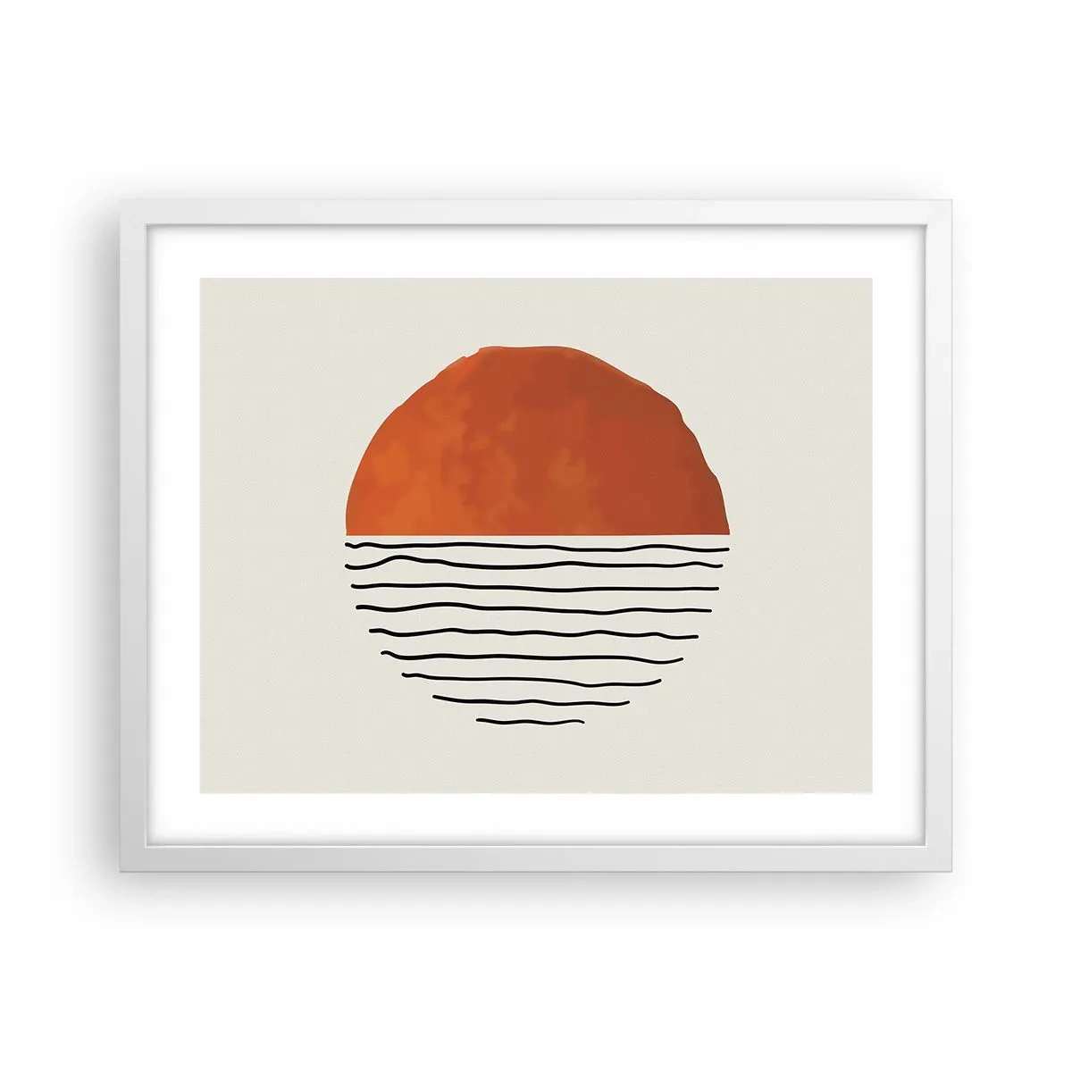 Affiche dans un cadre blanc - Poster - Dans un climat japonnais - 50x40 cm