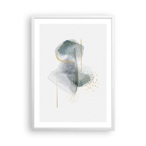 Affiche dans un cadre blanc - Poster - À propos de la relation entre le gris et l'or - 50x70 cm