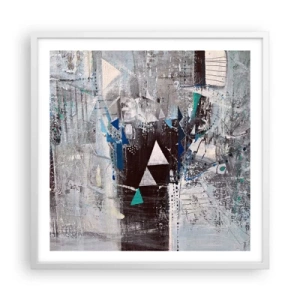 Affiche dans un cadre blanc - Poster - Ordre prioritaire des triangles - 60x60 cm