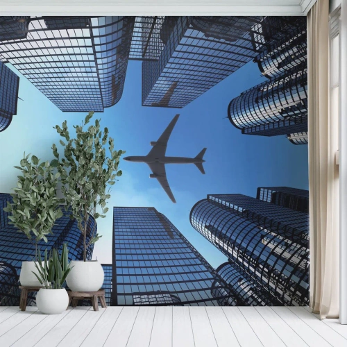 Papier Peint Photo Standard Eco - La vue depuis le ravin de verre - Architecture, Avion, Ville - 450x315 cm