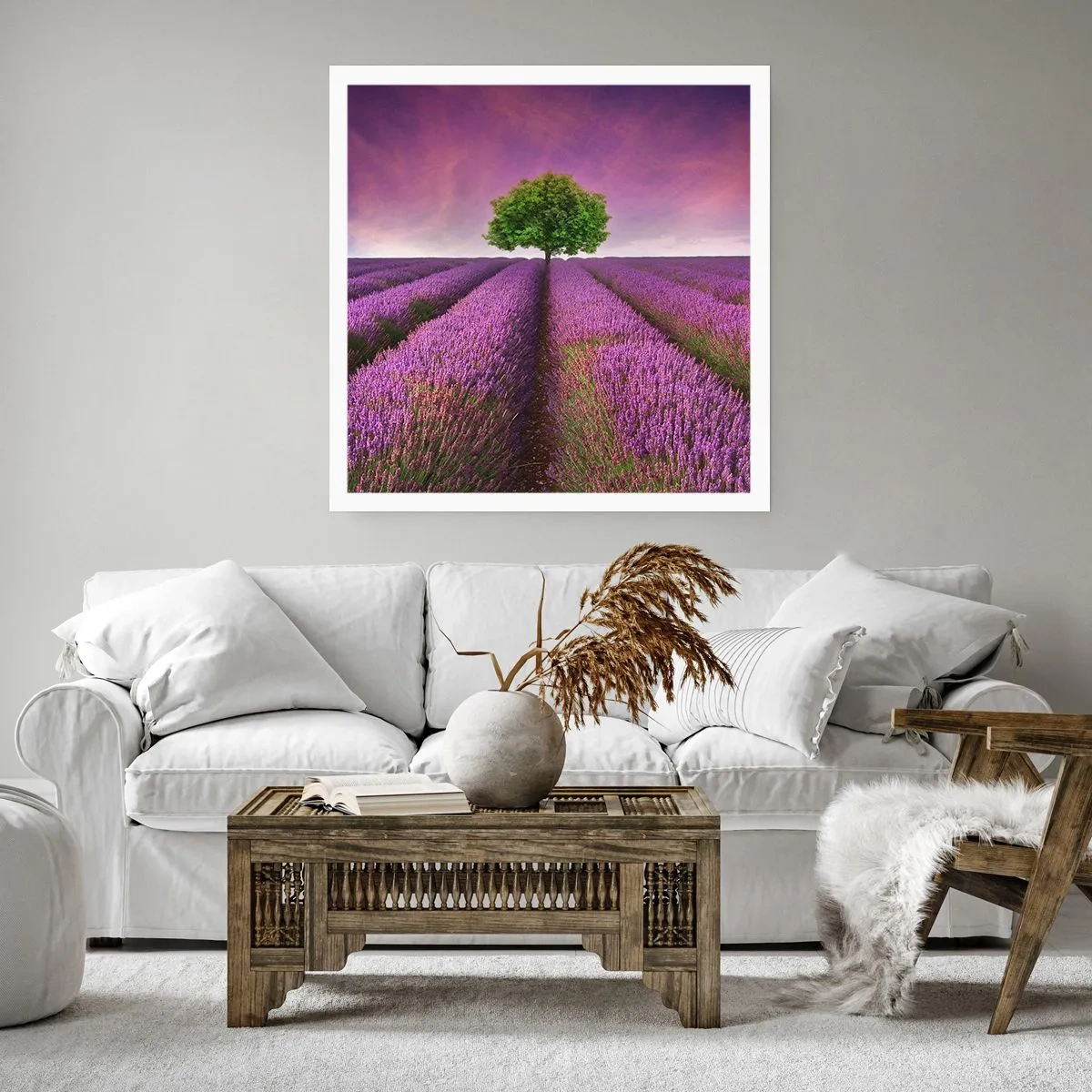 Affiche - Poster - Dans un champs de lavande - 30x30 cm