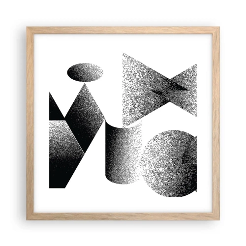 Affiche dans un chêne clair - Poster - Angles et ovales - 40x40 cm