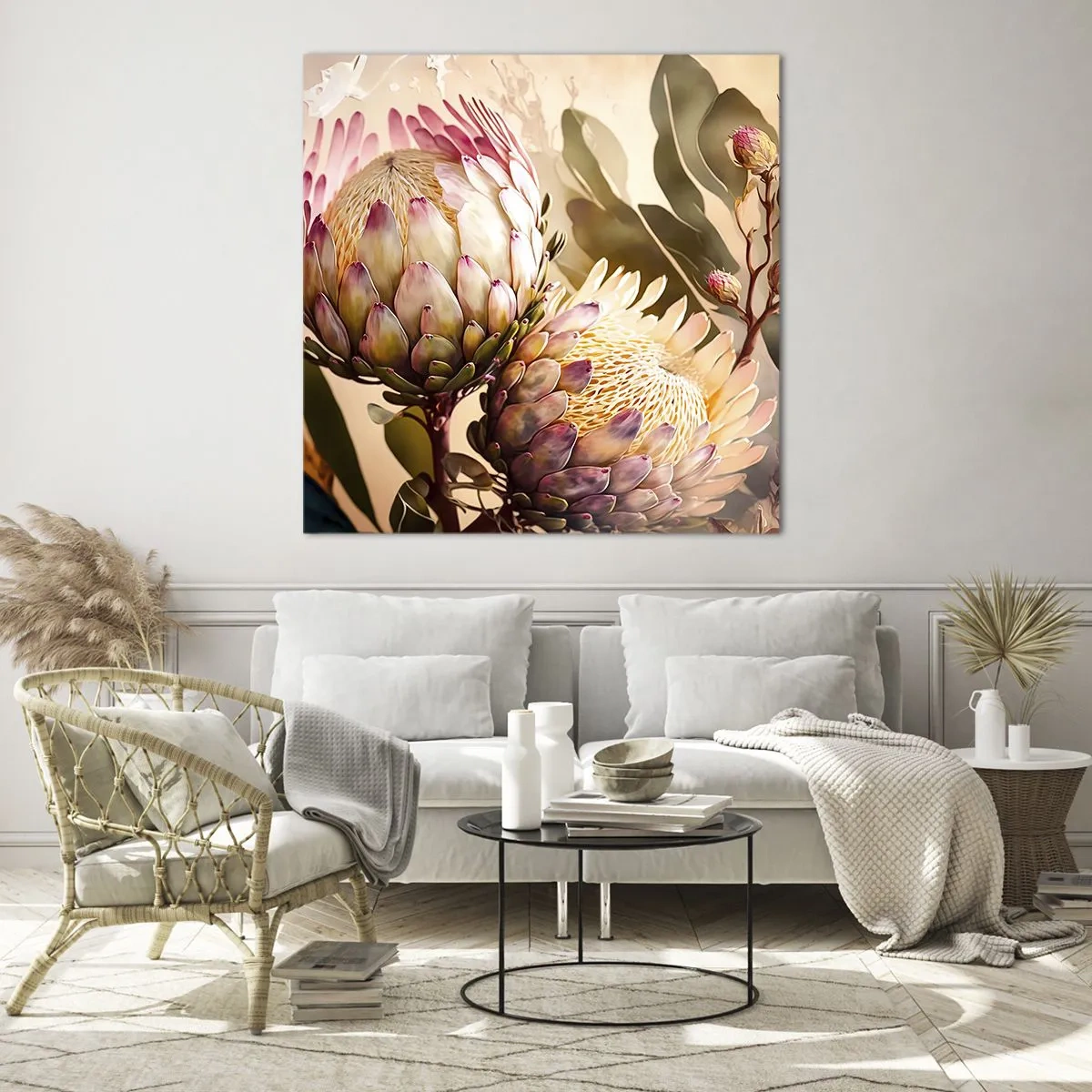 Impression sur verre - Image sur verre - Tendrement embrassé - 60x60 cm