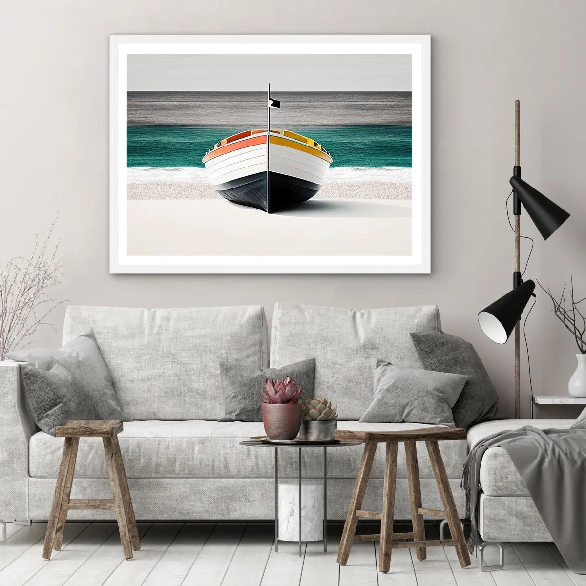 Affiche dans un cadre blanc - Poster - A sa place - 40x30 cm