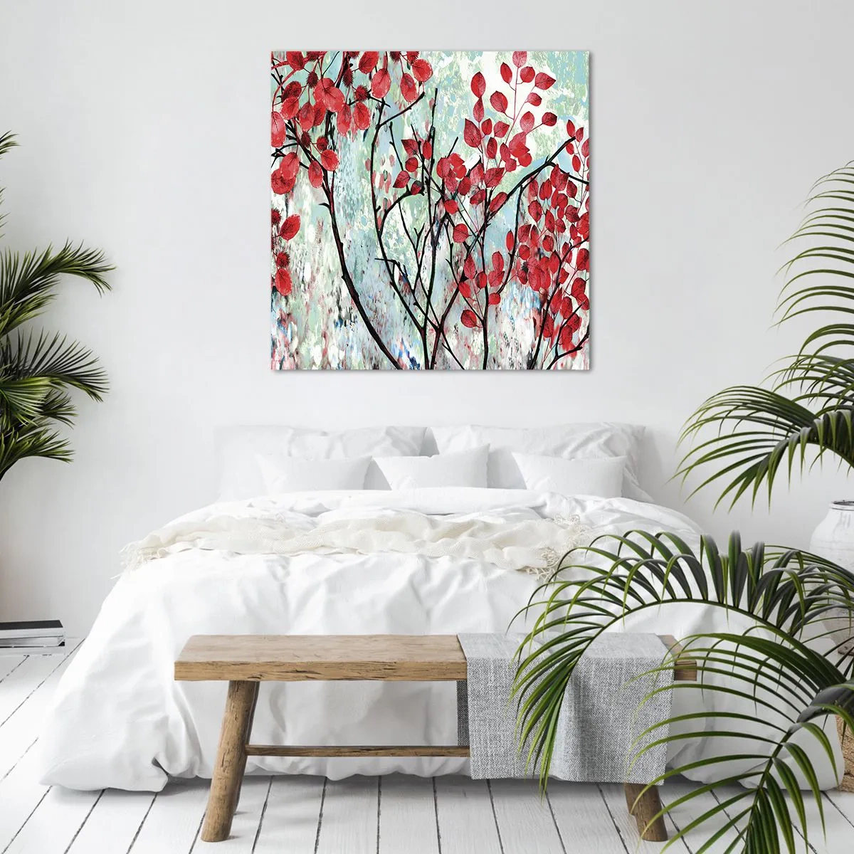 Impression sur toile - Image sur toile - Arbre en écarlate - 70x70 cm