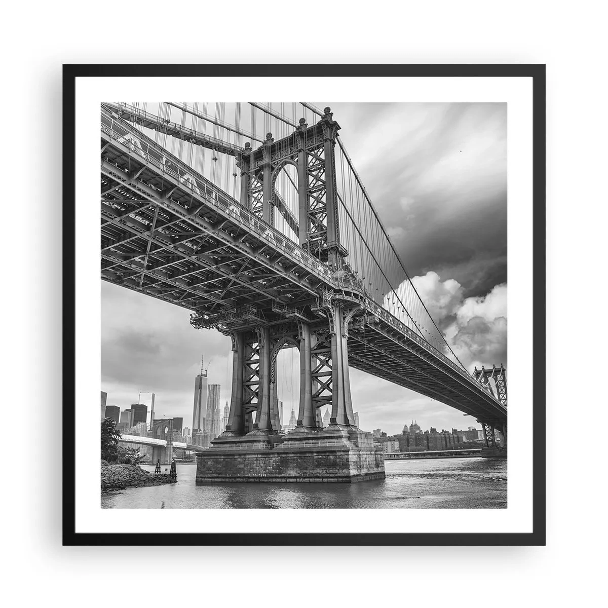 Affiche dans un cadre noir - Poster - Au coeur de la ville - 60x60 cm