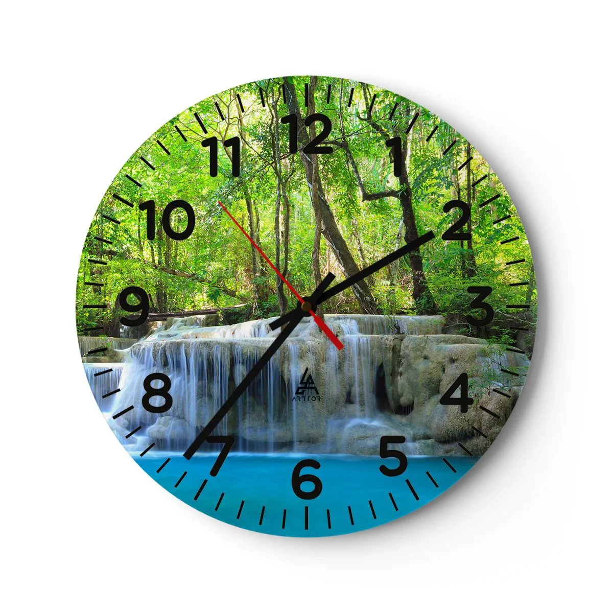 Horloge murale - Pendule murale - Se noyer dans le turquoise et le vert - 40x40 cm