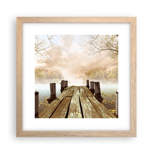 Affiche dans un chêne clair - Poster - La douce tristesse de l'automne - 30x30 cm