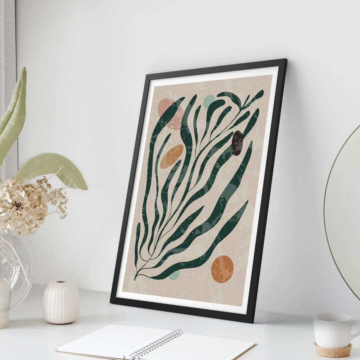 Affiche dans un cadre noir - Poster - Parmi la verdure - 40x50 cm