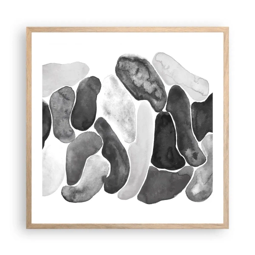 Affiche dans un chêne clair - Poster - Abstraction rocheuse - 60x60 cm