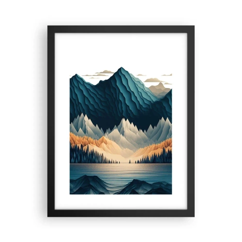 Affiche dans un cadre noir - Poster - Paysage de montagne parfait - 30x40 cm