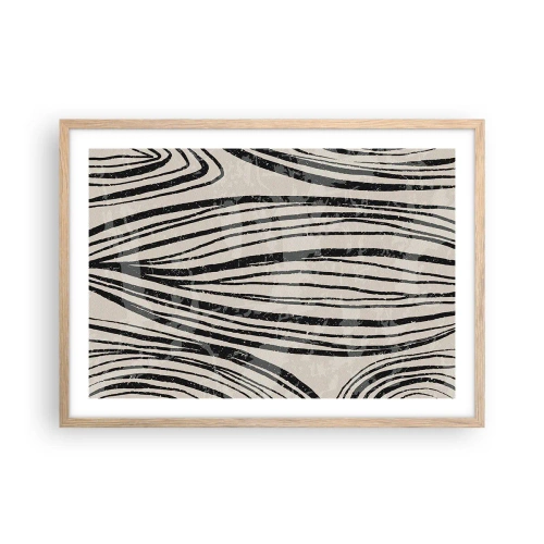 Affiche dans un chêne clair - Poster - Ligne de marécage - 70x50 cm