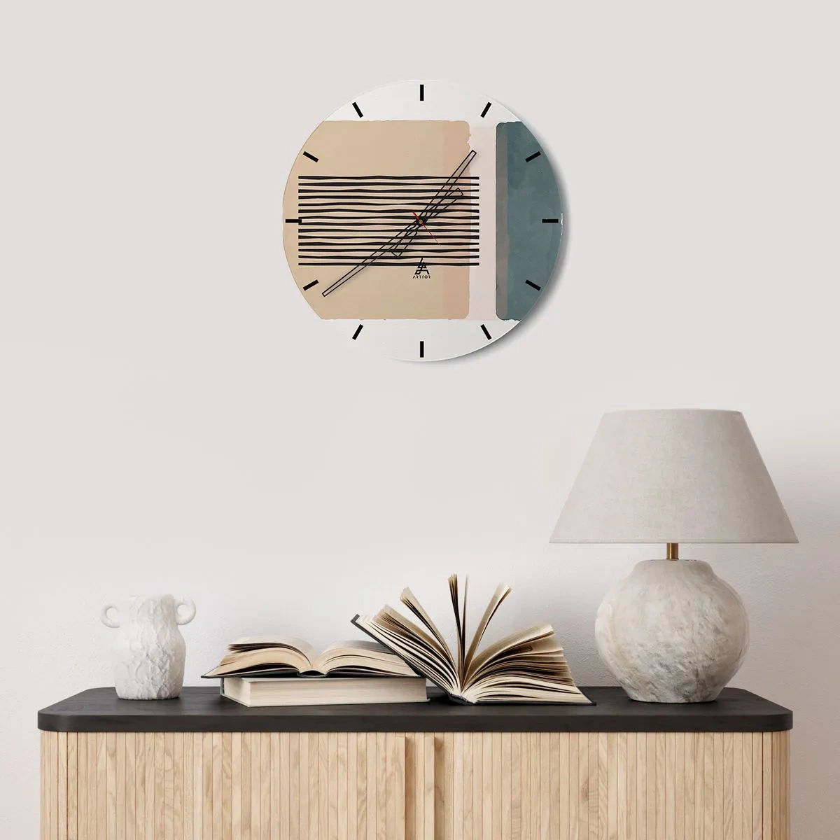 Horloge murale - Pendule murale - Fleurs de style anglais dans les tons de blanc, rose et violet - 30x30cm - Tout est en ordre - Décoration murale moderne pour le salon, la cuisine et la chambre ARTTOR