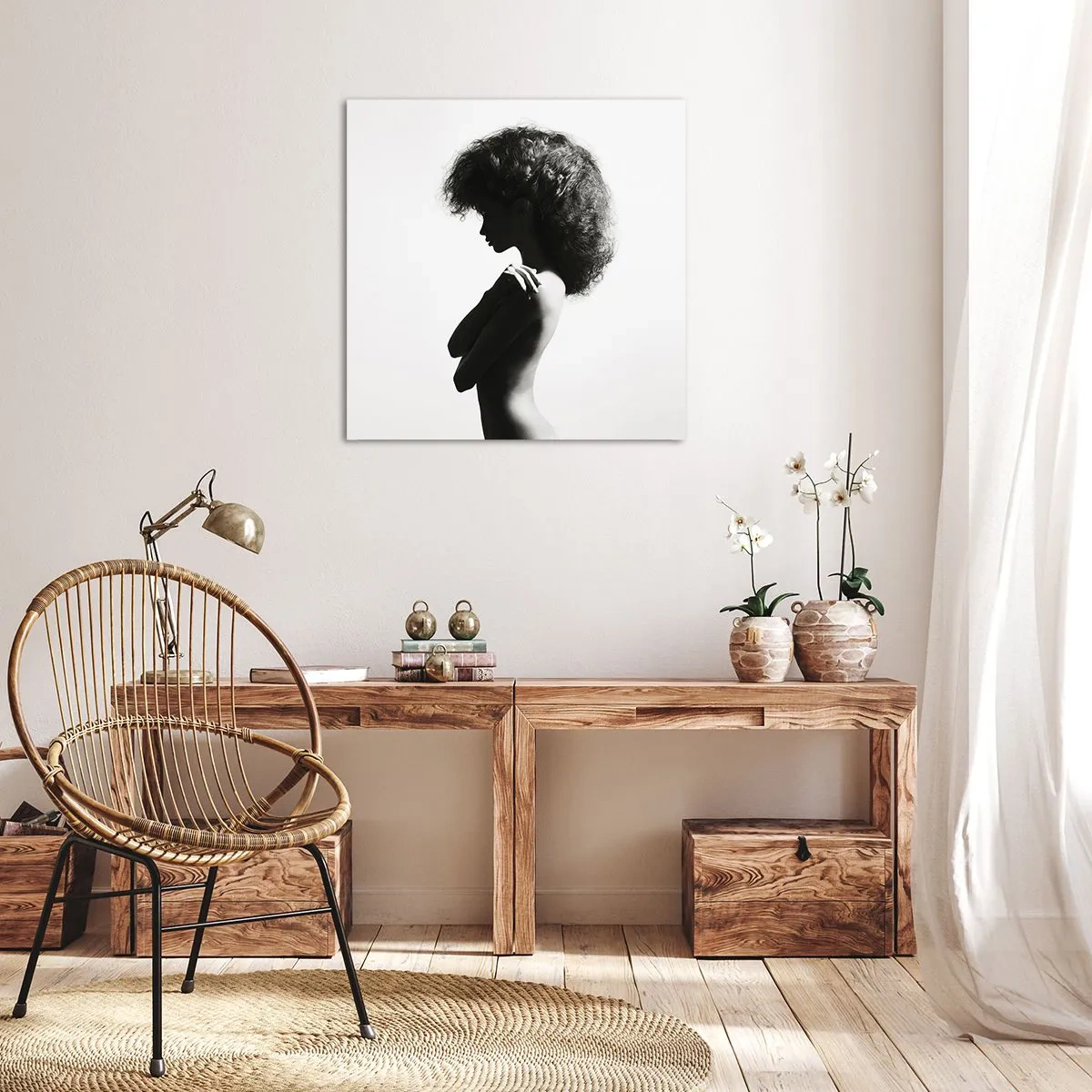 Impression sur toile - Image sur toile - Comme une fleur au bout d'une fine tige - 70x70 cm