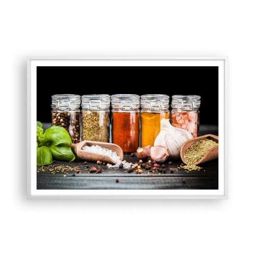Affiche dans un cadre blanc - Poster - Pour que la vie ait du goût - 100x70 cm