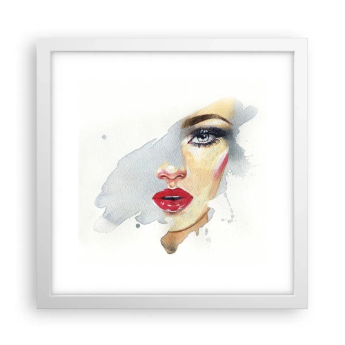 Affiche dans un cadre blanc - Poster - Reflet dans une goutte d'eau - 30x30 cm
