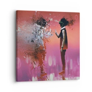 Impression sur toile - Image sur toile - Pouvez-vous regarder à l'intérieur de vous-même ? - 30x30 cm