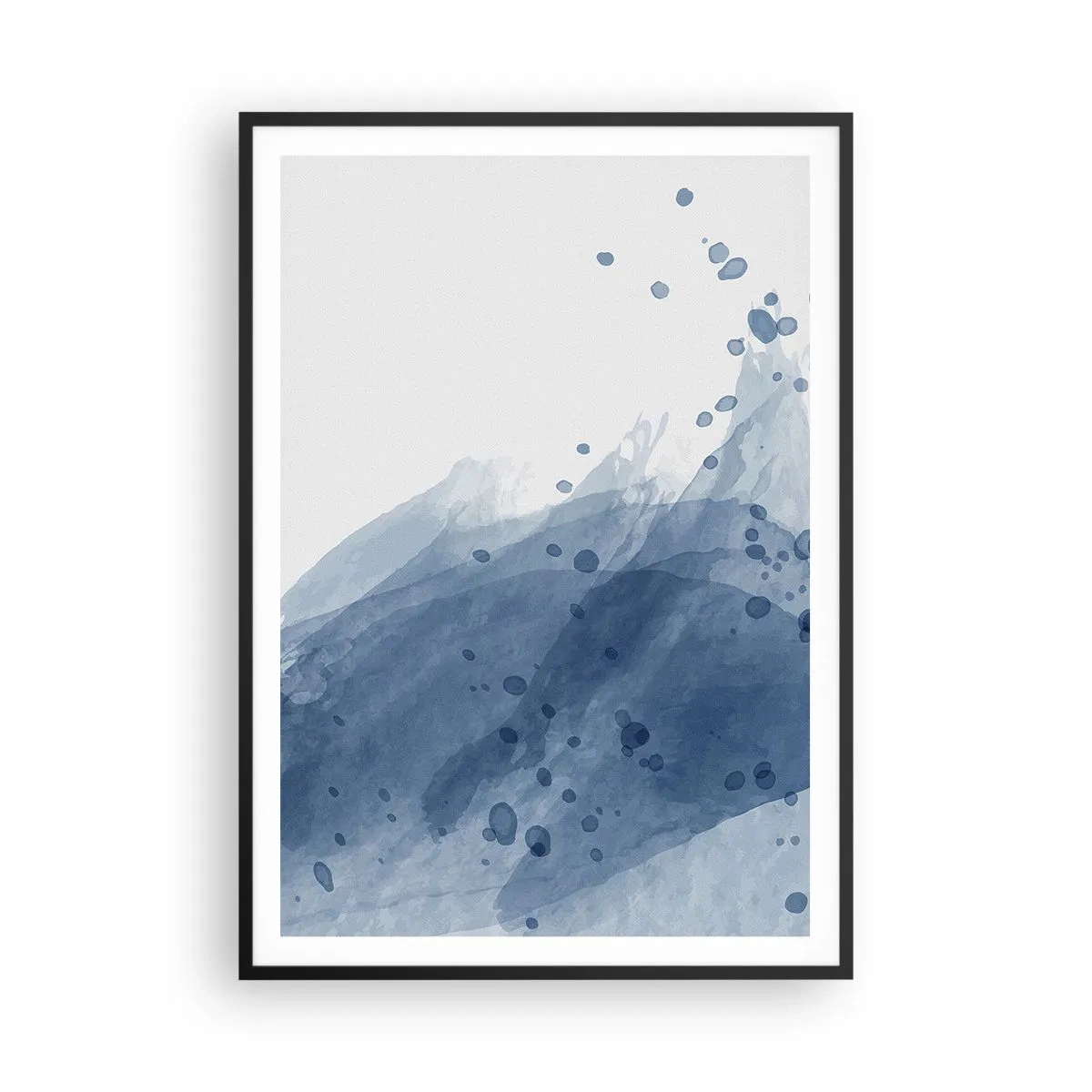 Affiche dans un cadre noir - Poster - Tulle bleu - 70x100 cm