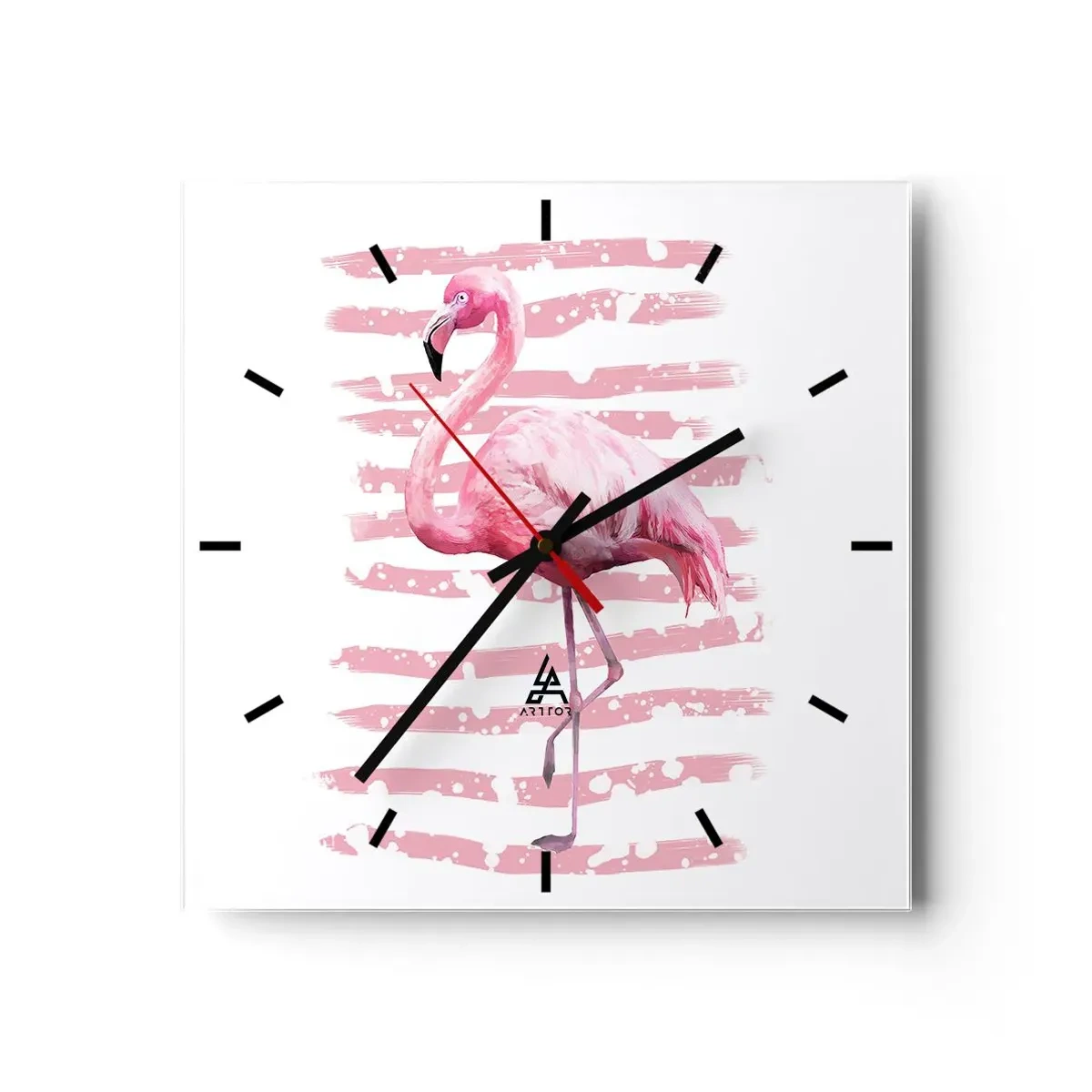 Horloge murale - Pendule murale - Avec dignité, bien qu'en rose - 40x40 cm