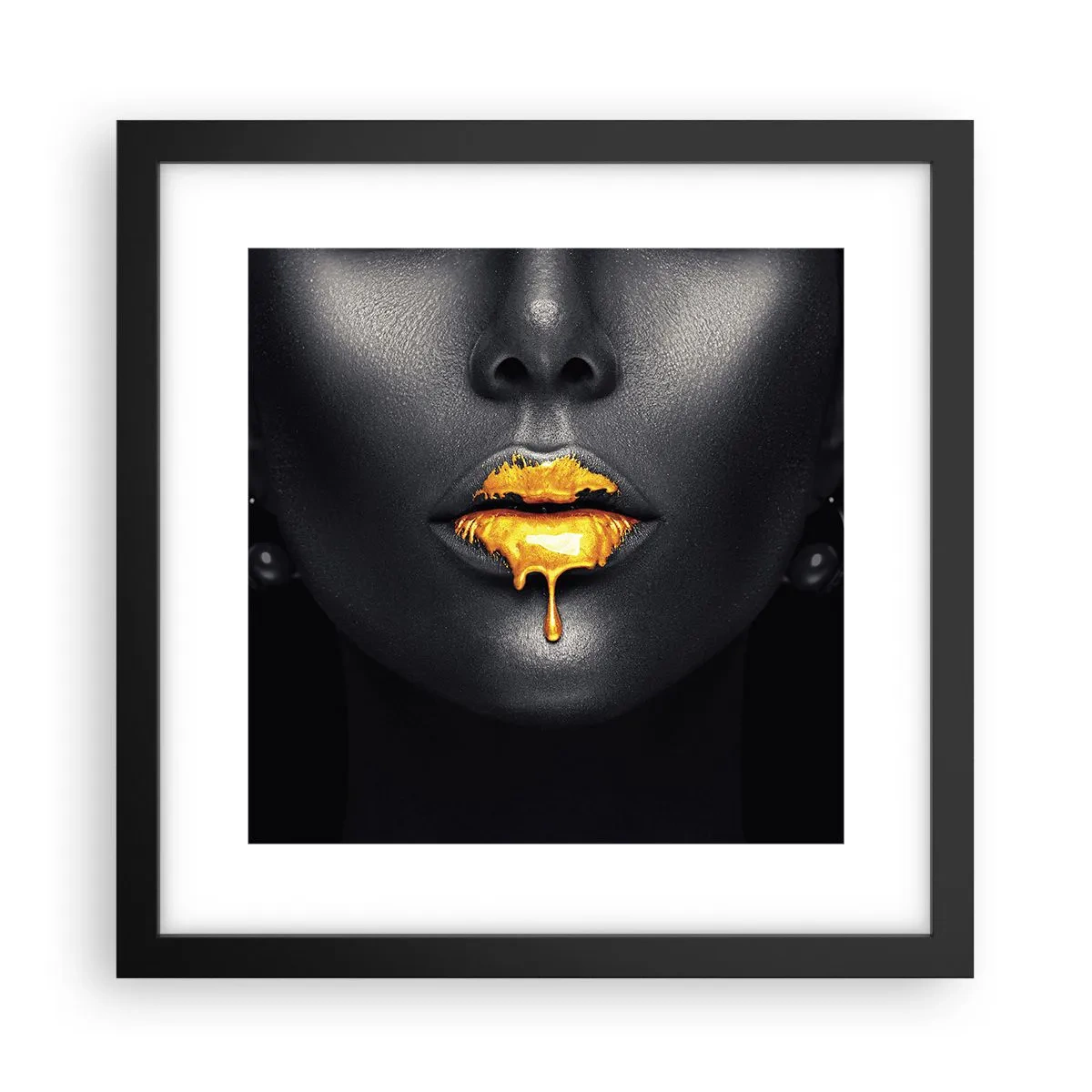 Affiche dans un cadre noir - Poster - Bouche d'or - 30x30 cm