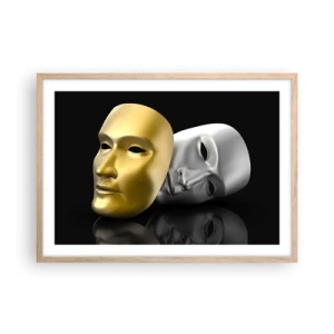 Affiche dans un chêne clair - Poster - La vie est un théâtre - 70x50 cm