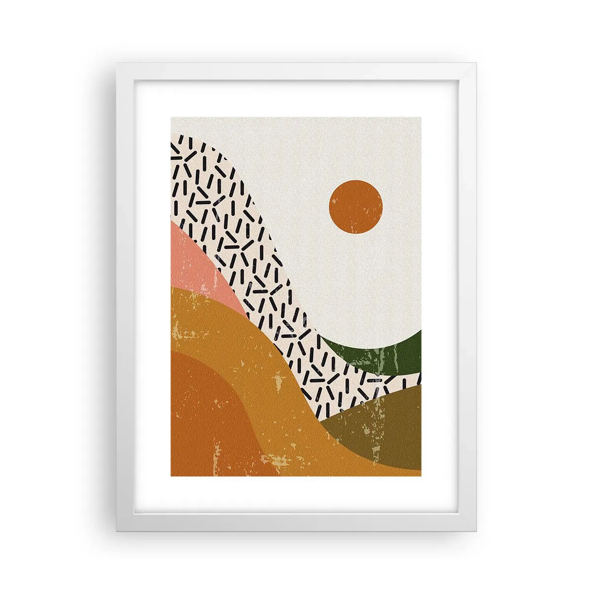 Affiche dans un cadre blanc - Poster - Abstraction solaire - 30x40 cm