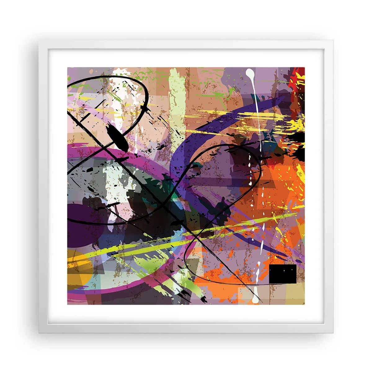 Affiche dans un cadre blanc - Poster - Vous pouvez aller tout droit ou autour - 50x50 cm