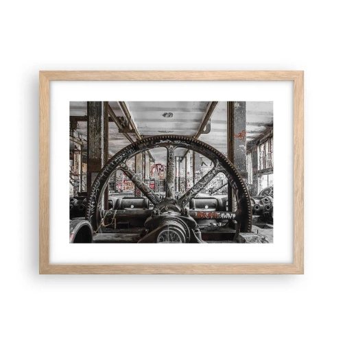 Affiche dans un chêne clair - Poster - Vie secrète d'une usine - 40x30 cm