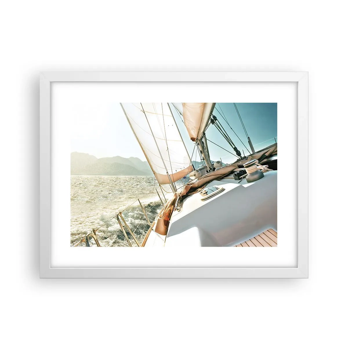 Affiche dans un cadre blanc - Poster - Toutes voiles dehors - 40x30 cm