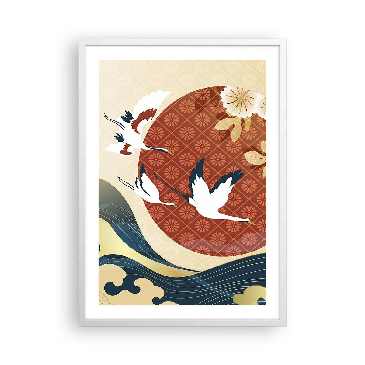 Affiche dans un cadre blanc - Poster - Conte japonnais - 50x70 cm