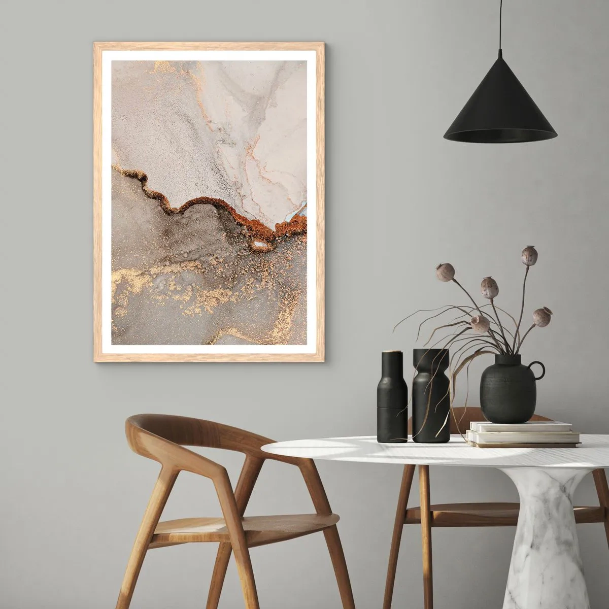 Affiche dans un chêne clair - Poster - Aux frontières des couleurs - 50x70 cm