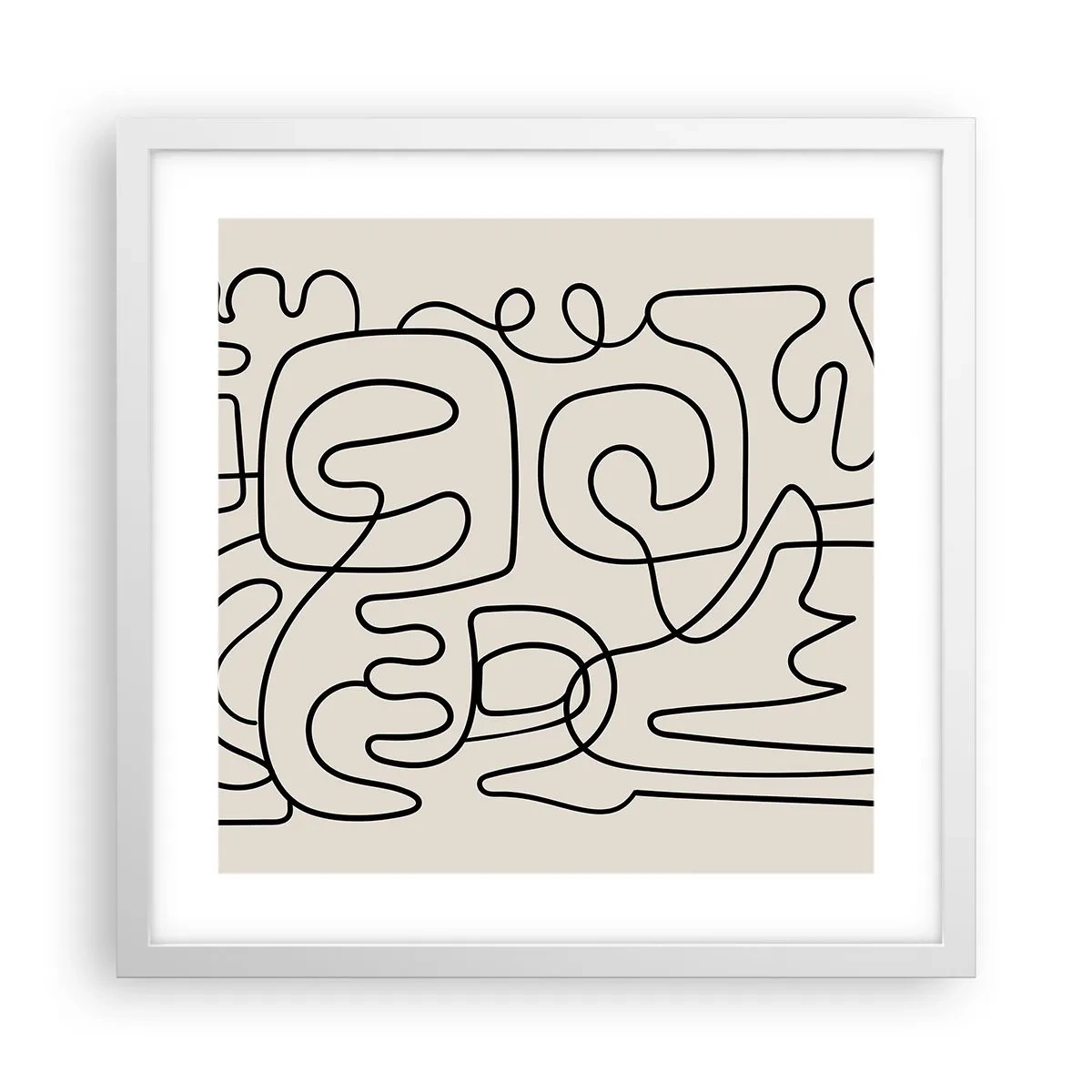 Affiche dans un cadre blanc - Poster - Suivez les indices - 40x40 cm