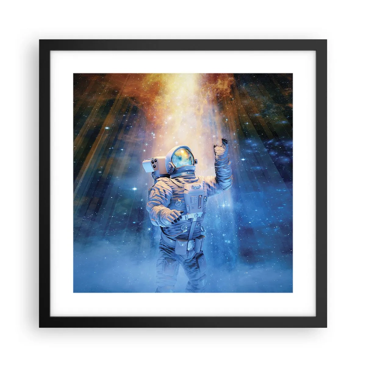 Affiche dans un cadre noir - Poster - Enfin arrivé - 40x40 cm