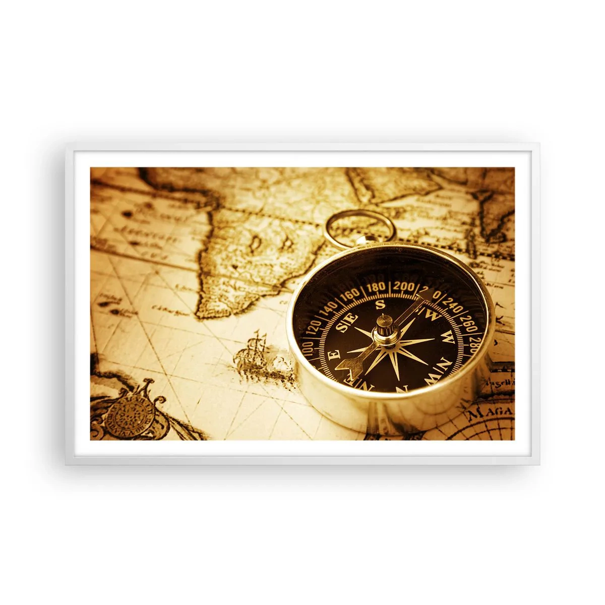 Affiche dans un cadre blanc - Poster - Est ou ouest? - 91x61 cm