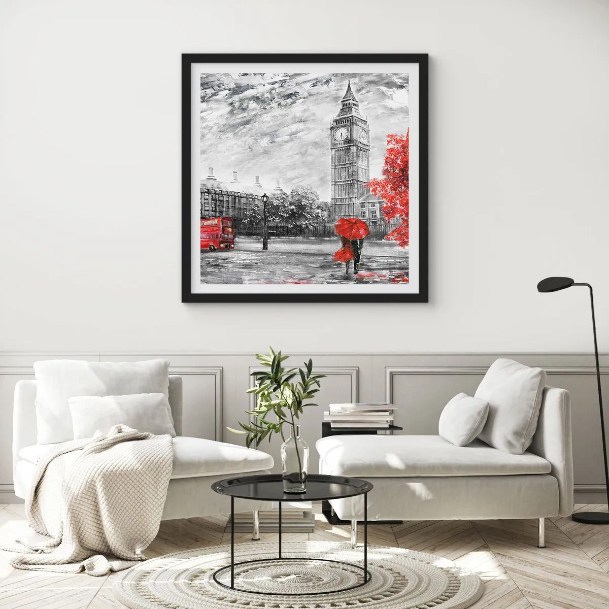 Affiche dans un cadre noir - Poster - Une journée passionnante - 30x30 cm