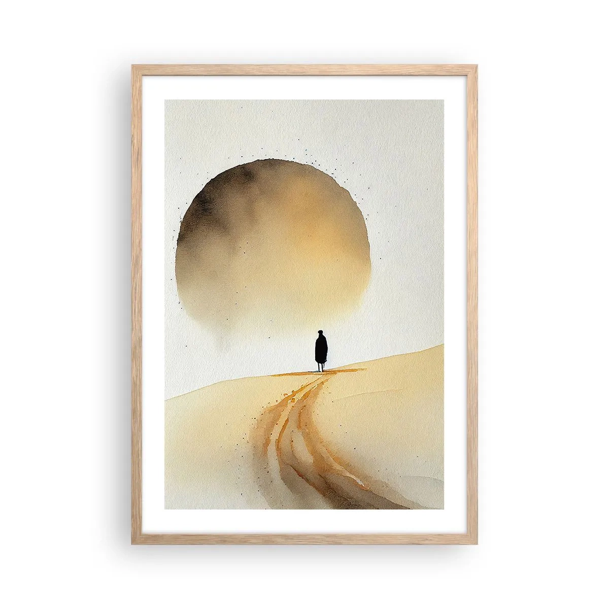 Affiche dans un chêne clair - Poster - Toujours solitaire - 50x70 cm