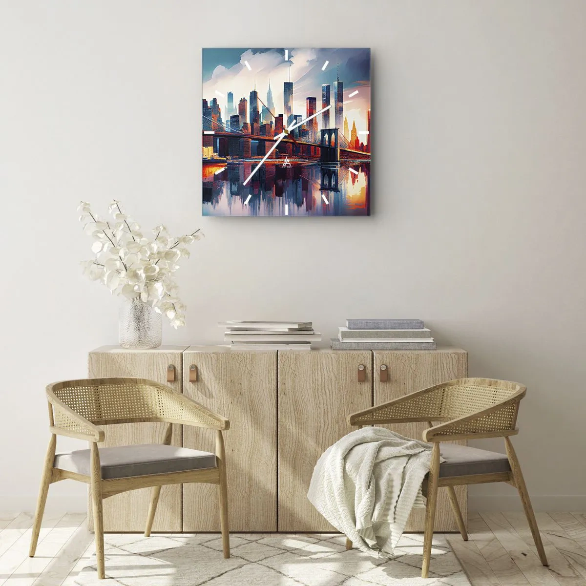 Horloge murale - Pendule murale - New York onirique - 40x40 cm