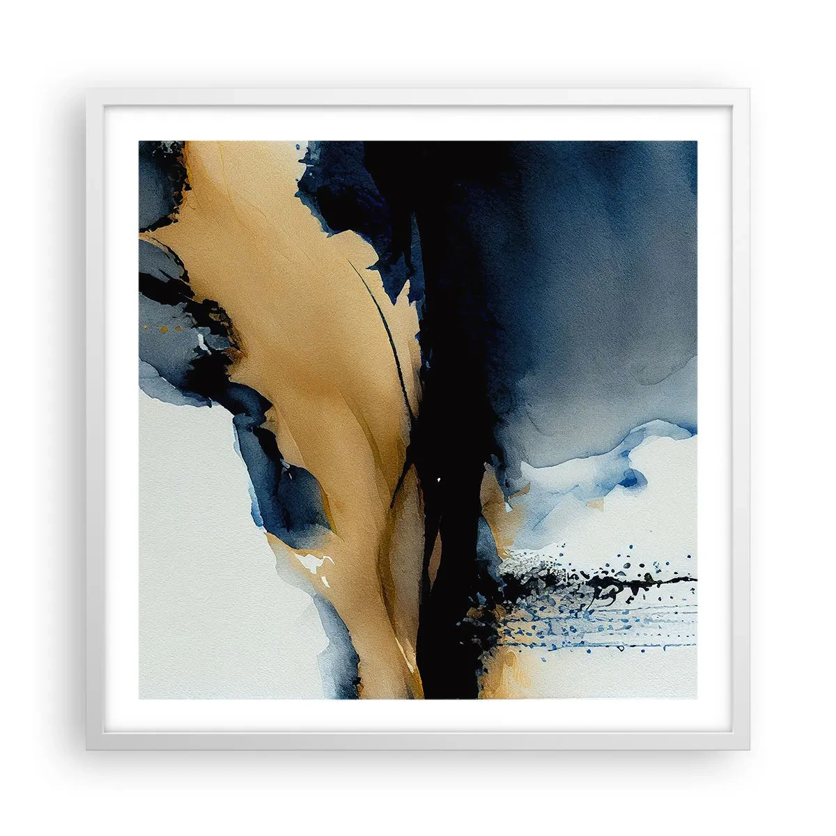 Affiche dans un cadre blanc - Poster - Derrière le rideau - 60x60 cm