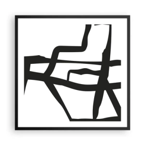 Affiche dans un cadre noir - Poster - Conception noir et blanc - 60x60 cm