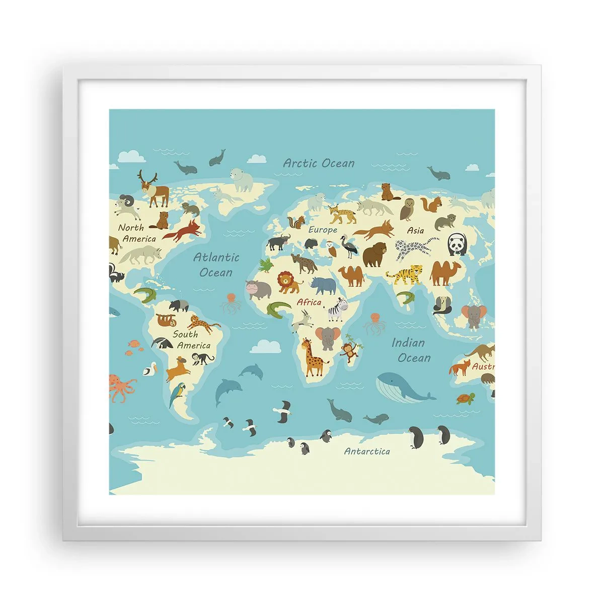 Affiche dans un cadre blanc - Poster - De bons voisins - 50x50 cm