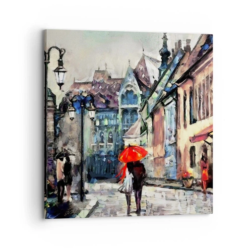 Impression sur toile - Image sur toile - Pluie pour deux - 70x70 cm