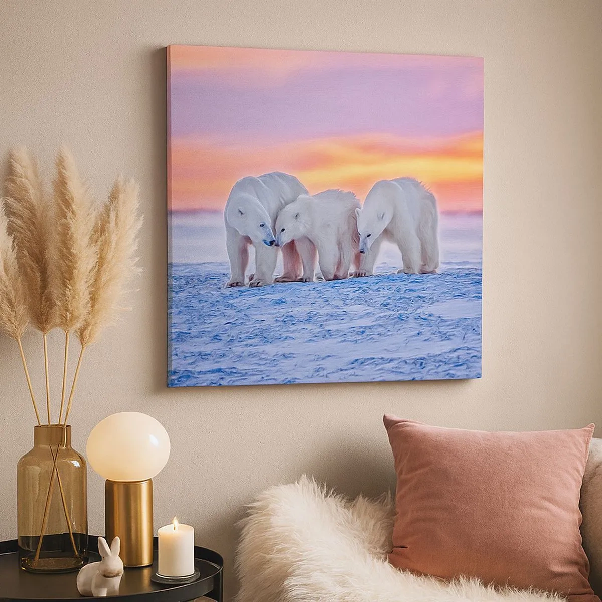 Impression sur toile - Image sur toile - La chaleur familiale suffit - 30x30 cm