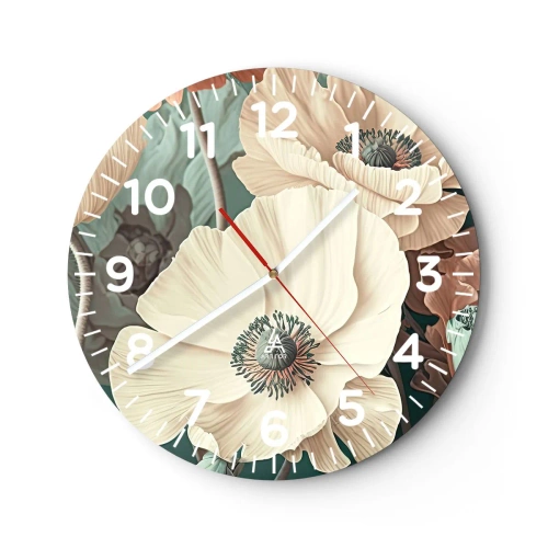 Horloge murale - Pendule murale - Le murmure des coquelicots - 40x40 cm